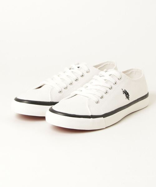 U.S. POLO ASSN.(ユーエスポロアッスン)の「【U.S. POLO ASSN./ユーエスポロアッスン】キャンバス ワンポイントローカットスニーカー(スニーカー・レディース・ホワイト/ブラック・22.5cm/23.0cm/23.5cm/24.0cm/24.5cm/25.0cm)」の5枚目の写真