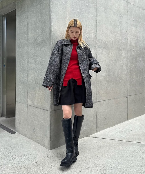 Ameri（アメリ）の「LADY LIKE MIDI COAT（ピーコート・レディース・ブラウン/クリーム/ブラック・MEDIUM/SMALL）」の4枚目の写真