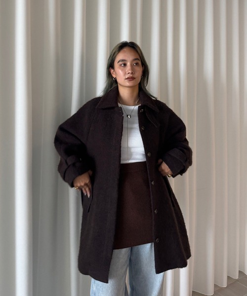 Ameri（アメリ）の「LADY LIKE MIDI COAT（ピーコート・レディース・ブラウン/クリーム/ブラック・MEDIUM/SMALL）」の6枚目の写真