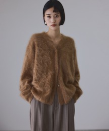 ブラッシュカシミヤVネックカーディガン