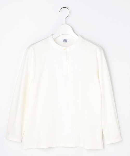 J.PRESS(ジェイプレス)の「レースコンビ ボウタイ カットソー(Tシャツ/カットソー・レディース・ホワイト系/ネイビー系・MEDIUM/LARGE)」の6枚目の写真