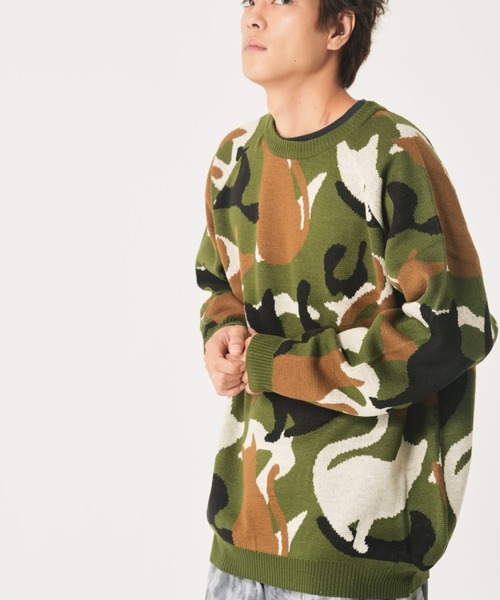 CORISCO（コリスコ）の「アニマルカモフラ柄ニット(M1)（ニット/セーター・メンズ・カーキ系2/ベージュ系1/グレー系2/カーキ系1/ベージュ系2/グレー系1・X-LARGE/LARGE/MEDIUM）」の20枚目の写真