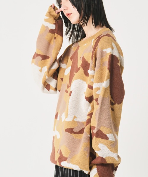 CORISCO（コリスコ）の「アニマルカモフラ柄ニット(M1)（ニット/セーター・メンズ・カーキ系2/ベージュ系1/グレー系2/カーキ系1/ベージュ系2/グレー系1・X-LARGE/LARGE/MEDIUM）」の17枚目の写真