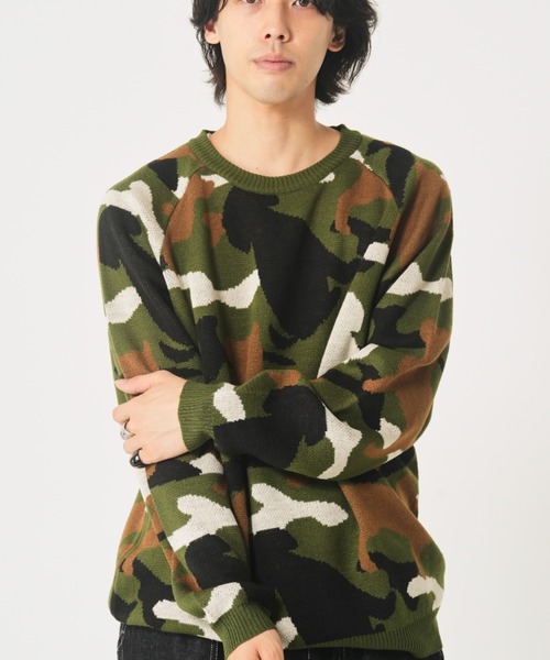 CORISCO（コリスコ）の「アニマルカモフラ柄ニット(M1)（ニット/セーター・メンズ・カーキ系2/ベージュ系1/グレー系2/カーキ系1/ベージュ系2/グレー系1・X-LARGE/LARGE/MEDIUM）」の22枚目の写真