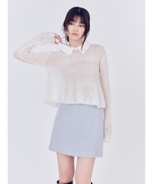 FRAY I.D（フレイアイディー）の「ウールシャギーミニスカート（スカート・レディース・オフホワイト/グレー/ライトブルー・0/1）」の20枚目の写真