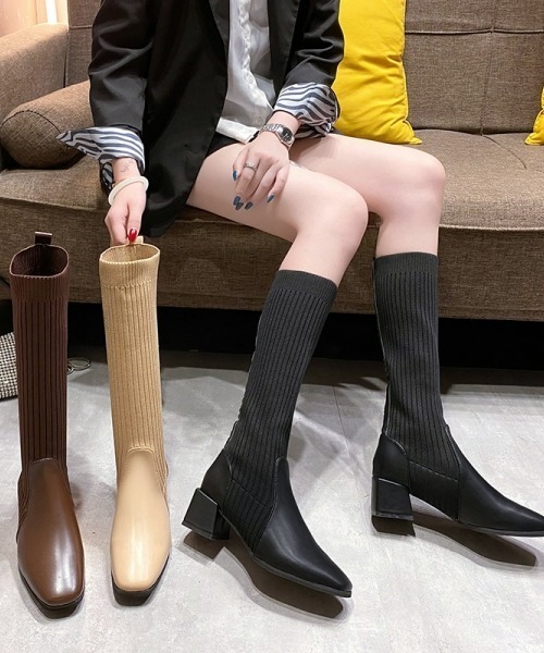 gossip!ロサンゼルス(ゴシップロサンゼルス)の「【Y2Kガーリー】ヴィンテージ厚底ロングブーツ(ブーツ・レディース・ブラウン/ブラック/ベージュ・XL/L/M/S)」の10枚目の写真