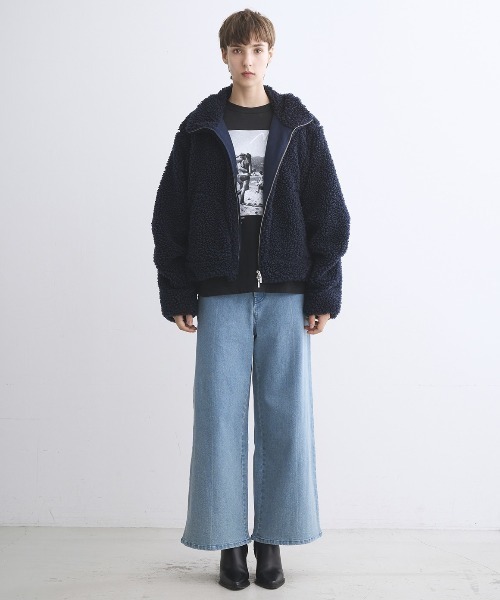 three dots（スリードッツ）の「エコペルボア ボンバージャケット 