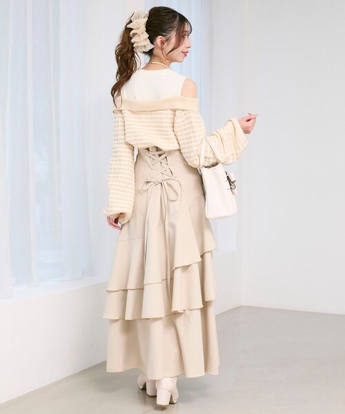 MAJESTIC LEGON（マジェスティックレゴン）の「ツイードニットドッキングワンピース（ワンピース・レディース・ブラック系その他/ブルー系その他2/ホワイト系その他2・SMALL/MEDIUM/X-SMALL）」の8枚目の写真