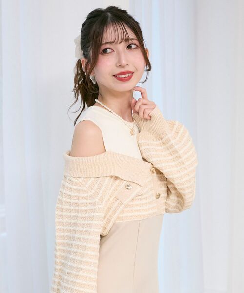 MAJESTIC LEGON（マジェスティックレゴン）の「ツイードニットドッキングワンピース（ワンピース・レディース・ブラック系その他/ブルー系その他2/ホワイト系その他2・SMALL/MEDIUM/X-SMALL）」の10枚目の写真