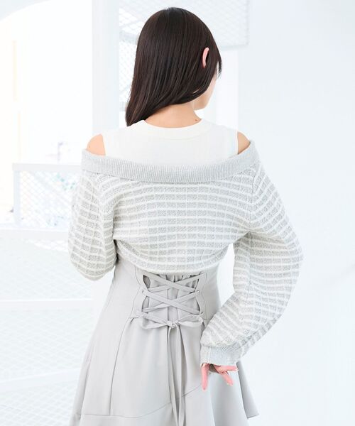 MAJESTIC LEGON（マジェスティックレゴン）の「ツイードニットドッキングワンピース（ワンピース・レディース・ブラック系その他/ブルー系その他2/ホワイト系その他2・SMALL/MEDIUM/X-SMALL）」の21枚目の写真