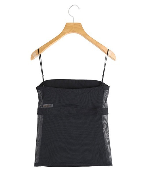 overneath（オーバーニース）の「OVERNEATH / オーバーニース：【レディース】Bra056スムース×ネット：bra053[ANN]（キャミソール・レディース・ブラック・M/L）」の4枚目の写真