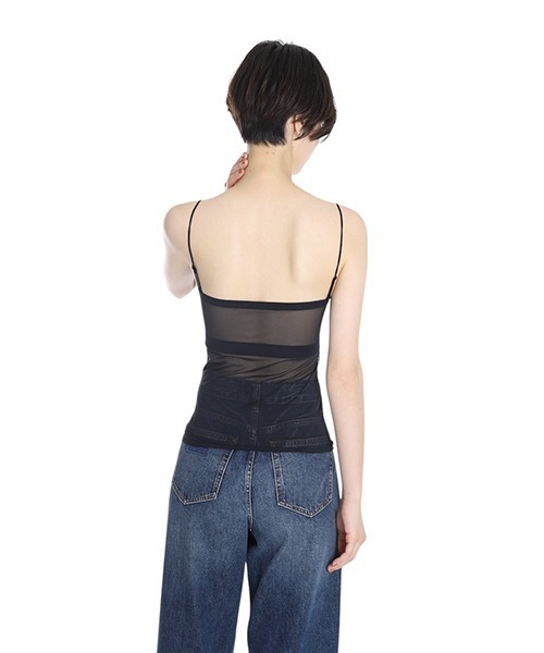 overneath（オーバーニース）の「OVERNEATH / オーバーニース：【レディース】Bra056スムース×ネット：bra053[ANN]（キャミソール・レディース・ブラック・M/L）」の2枚目の写真