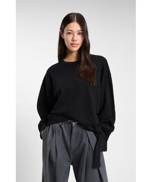 BOSS(ボス)の「コットンブレンド スウェットシャツ タイディテール(スウェット・レディース・ブラック・S/XS)」の1枚目の写真