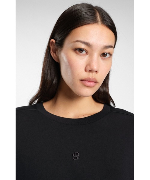BOSS(ボス)の「コットンブレンド スウェットシャツ タイディテール(スウェット・レディース・ブラック・S/XS/L/M)」の2枚目の写真