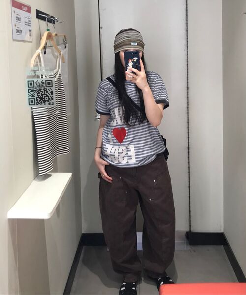 ESCAPEFROM（エスケープフロム）の「フルラブ ESCF アンド ソラ スター ロゴ ストライプ フルプリント リンガー 半袖Tシャツ（Tシャツ/カットソー・レディース・その他・MEDIUM）」の8枚目の写真