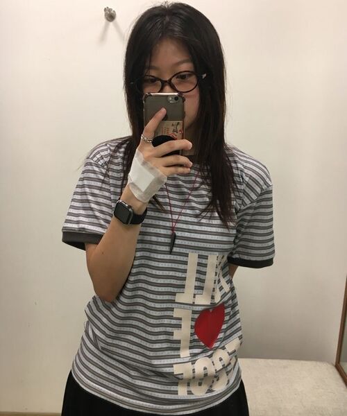 ESCAPEFROM（エスケープフロム）の「フルラブ ESCF アンド ソラ スター ロゴ ストライプ フルプリント リンガー 半袖Tシャツ（Tシャツ/カットソー・レディース・その他・MEDIUM）」の9枚目の写真