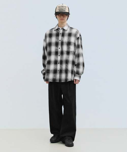 F.ILLUMINATE（フィルミネイト）の「フェードチェックシャツ-ブラック（シャツ/ブラウス・レディース・その他・LARGE/SMALL/MEDIUM）」の4枚目の写真