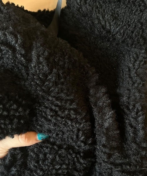 Dalfwin（ダールフィン）の「韓国ファッション バックロゴボアパーカーブルゾン（ブルゾン・レディース・ブラック・FREE）」の13枚目の写真