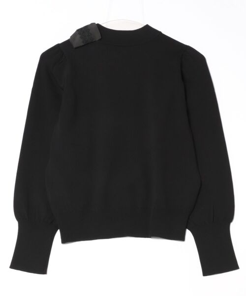 STRAWBERRY-FIELDS（ストロベリーフィールズ）の「エリシアストレッチ_レース*タフタリボンネックニット（ニット/セーター・レディース・ベージュ/グレー/ブラック・2）」の4枚目の写真