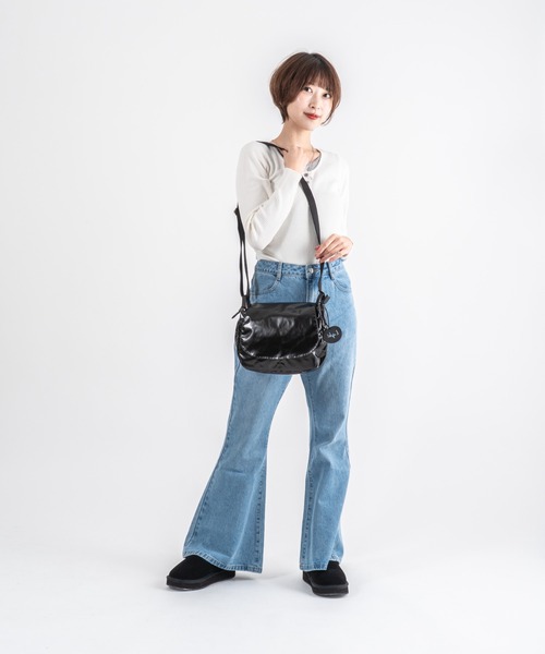 Jack Gomme（ジャックゴム）の「【JACK GOMME】ショルダーバッグ メッセンジャーバッグ　NICO Sac besace（ショルダーバッグ・レディース・アイボリー/ブラック/シルバー/モカ/オリーブ/インディゴブルー/ワインレッド・FREE）」の20枚目の写真