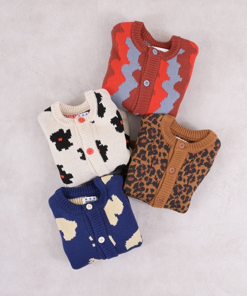 MARKEY'S(マーキーズ)の「Wジャガードニットカーディガン(ニット/セーター・キッズ・ネイビー/ホワイト系その他/マルチ/ブラウン系その他・S/M/L/LL)」の5枚目の写真