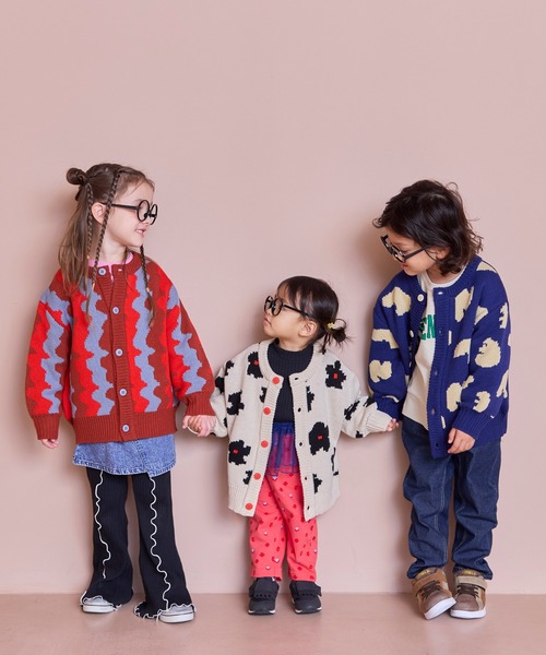 MARKEY'S(マーキーズ)の「Wジャガードニットカーディガン(ニット/セーター・キッズ・ネイビー/ホワイト系その他/マルチ/ブラウン系その他・S/M/L/LL)」の6枚目の写真