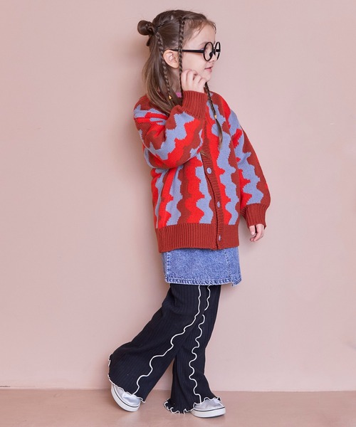 MARKEY'S(マーキーズ)の「Wジャガードニットカーディガン(ニット/セーター・キッズ・ネイビー/ホワイト系その他/マルチ/ブラウン系その他・S/M/L/LL)」の11枚目の写真