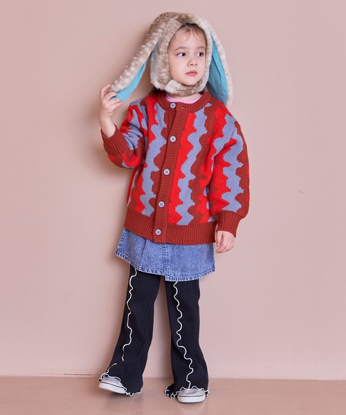 MARKEY'S(マーキーズ)の「Wジャガードニットカーディガン(ニット/セーター・キッズ・ネイビー/ホワイト系その他/マルチ/ブラウン系その他・S/M/L/LL)」の12枚目の写真