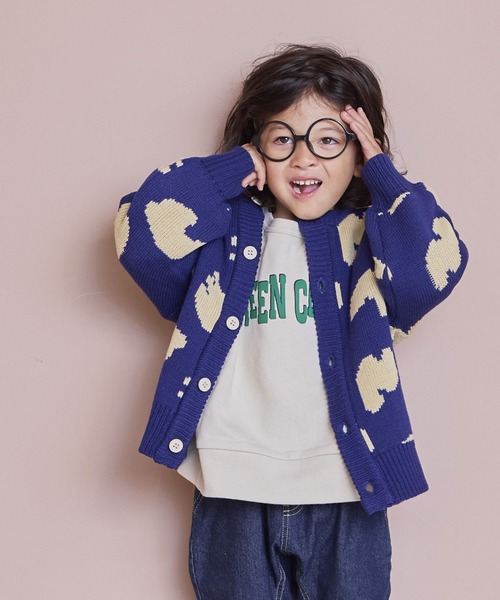 MARKEY'S(マーキーズ)の「Wジャガードニットカーディガン(ニット/セーター・キッズ・ネイビー/ホワイト系その他/マルチ/ブラウン系その他・S/M/L/LL)」の14枚目の写真