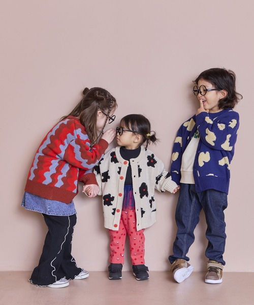 MARKEY'S(マーキーズ)の「Wジャガードニットカーディガン(ニット/セーター・キッズ・ネイビー/ホワイト系その他/マルチ/ブラウン系その他・S/M/L/LL)」の7枚目の写真