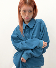 TYPESERVICE（タイプサービス）の「Buttoned Fleece Top [Blue]（スウェット）」