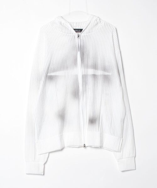 ARULE(アルール)の「A'GEM/9 × .kom 『ARULE/アルール』Mesh Knit Zip Hoodie /メッシュニットジップフーディ―(パーカー・レディース・ブラウン/アイボリー/ブラック・FREE)」の13枚目の写真
