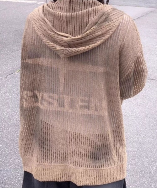 ARULE(アルール)の「A'GEM/9 × .kom 『ARULE/アルール』Mesh Knit Zip Hoodie /メッシュニットジップフーディ―(パーカー・レディース・ブラウン/アイボリー/ブラック・FREE)」の11枚目の写真