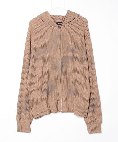 ARULE(アルール)の「A'GEM/9 × .kom 『ARULE/アルール』Mesh Knit Zip Hoodie /メッシュニットジップフーディ―(パーカー・レディース・ブラウン/アイボリー/ブラック・FREE)」の14枚目の写真