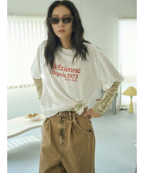 Ungrid（アングリッド）の「ゼブラ柄シアーチュールロングスリーブTee（Tシャツ/カットソー・レディース・ブラック/グリーン系その他・FREE）」の2枚目の写真