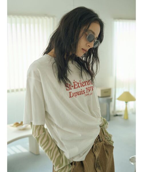 Ungrid（アングリッド）の「ゼブラ柄シアーチュールロングスリーブTee（Tシャツ/カットソー・レディース・ブラック/グリーン系その他・FREE）」の5枚目の写真