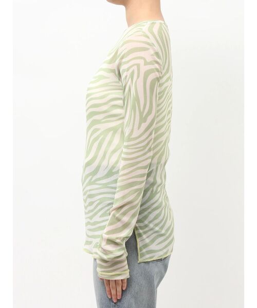 Ungrid（アングリッド）の「ゼブラ柄シアーチュールロングスリーブTee（Tシャツ/カットソー・レディース・ブラック/グリーン系その他・FREE）」の17枚目の写真