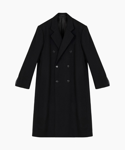 【美品】定価8万円 ラッドミュージシャン ウールチェスコート メルトン 比翼 黒 LAD MUSICIAN（ラッドミュージシャン）の「DOUBLE BREASTED CHESTER