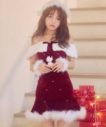 sugar nine（シュガーナイン）の「オフショルファービジューマーメイドサンタコスプレ【コスプレ4点セット】（コスチューム/パーティーグッズ）」