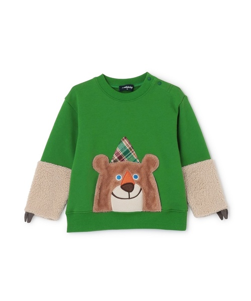 kladskap（クレードスコープ）の「【コロボックル】クマトレーナー（スウェット・キッズ・アイボリー/モスグリーン・80ｃｍ/90cm/100cm/110cm/120cm）」の2枚目の写真