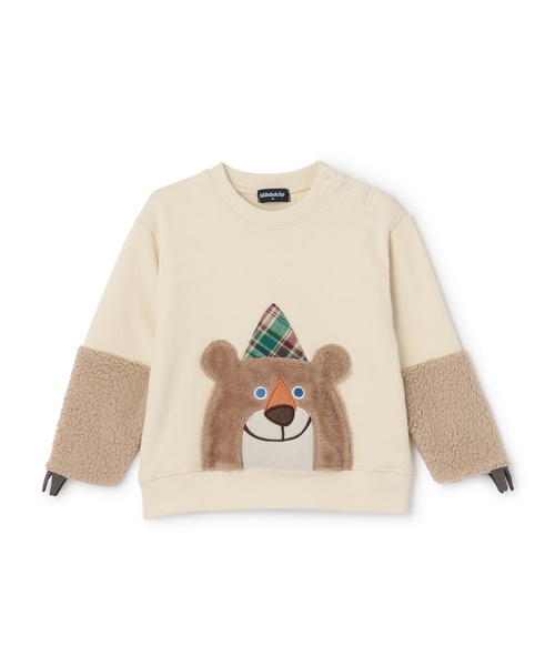 kladskap（クレードスコープ）の「【コロボックル】クマトレーナー（スウェット・キッズ・アイボリー/モスグリーン・80ｃｍ/90cm/100cm/110cm/120cm）」の7枚目の写真