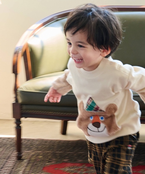 kladskap（クレードスコープ）の「【コロボックル】クマトレーナー（スウェット・キッズ・アイボリー/モスグリーン・80ｃｍ/90cm/100cm/110cm/120cm）」の6枚目の写真