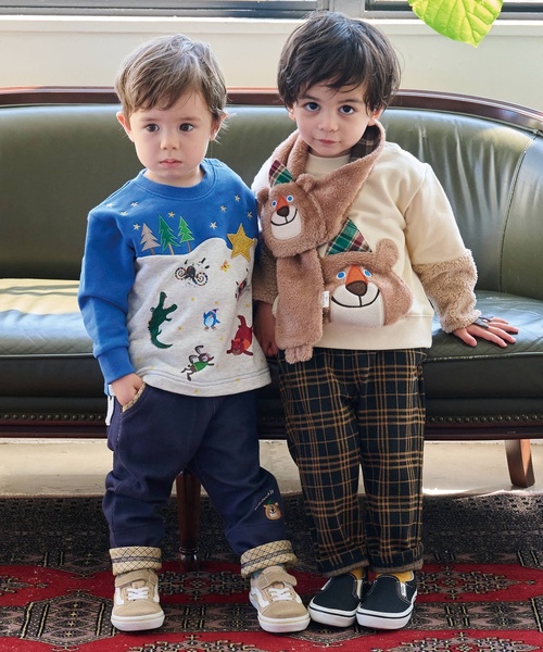 kladskap（クレードスコープ）の「【コロボックル】クマトレーナー（スウェット・キッズ・アイボリー/モスグリーン・80ｃｍ/90cm/100cm/110cm/120cm）」の4枚目の写真