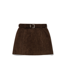 MOAA（モア）の「Craft suede Mini (BROWN)（スカート）」