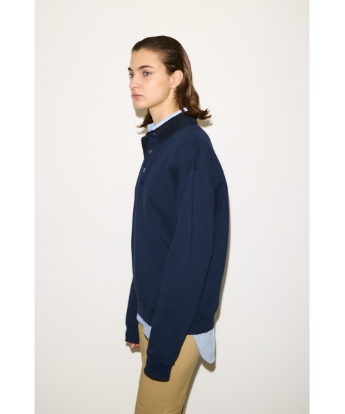 THROW by SLY（スローバイスライ）の「THROW OVER SW POLO TOPS オーバー スウェット ポロ トップス 秋服 冬服 トレーナー（スウェット・レディース・オフホワイト/杢グレー/ネイビー・FREE）」の7枚目の写真