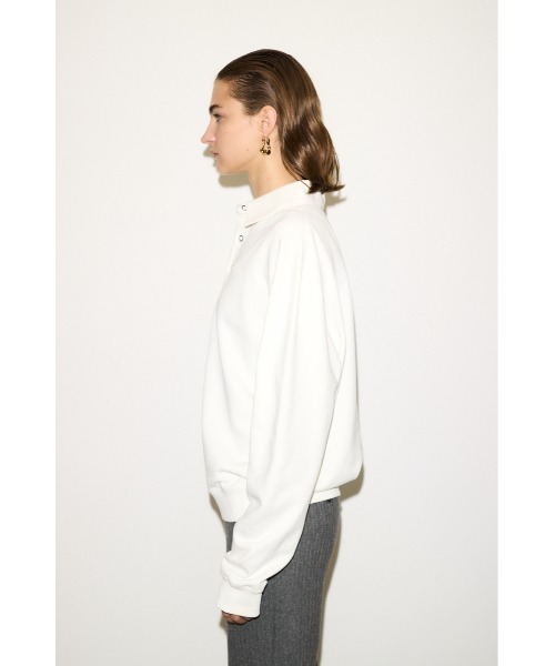 THROW by SLY（スローバイスライ）の「THROW OVER SW POLO TOPS オーバー スウェット ポロ トップス 秋服 冬服 トレーナー（スウェット・レディース・オフホワイト/杢グレー/ネイビー・FREE）」の12枚目の写真