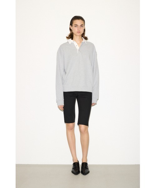 THROW by SLY（スローバイスライ）の「THROW OVER SW POLO TOPS オーバー スウェット ポロ トップス 秋服 冬服 トレーナー（スウェット・レディース・オフホワイト/杢グレー/ネイビー・FREE）」の14枚目の写真