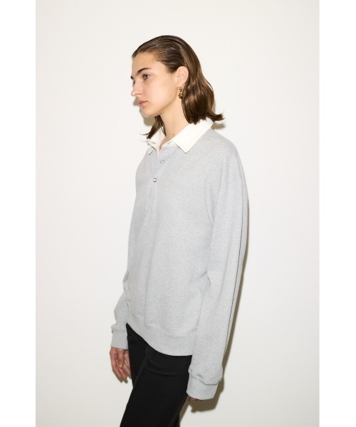 THROW by SLY（スローバイスライ）の「THROW OVER SW POLO TOPS オーバー スウェット ポロ トップス 秋服 冬服 トレーナー（スウェット・レディース・オフホワイト/杢グレー/ネイビー・FREE）」の16枚目の写真