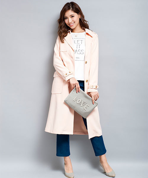 MILLION CARATS（ミリオンカラッツ）の「カラートレンチコート（トレンチコート・レディース・ライトピンク/ベージュ・SMALL/MEDIUM）」の12枚目の写真