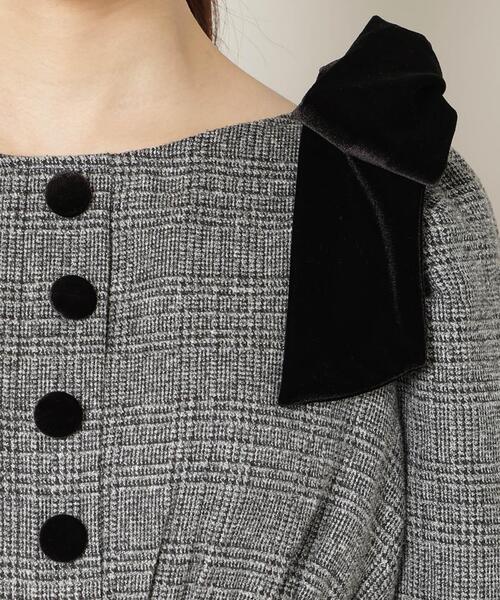 セール】アシメリボンボートネックフレアワンピース（ワンピース